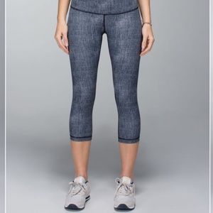 Lululemon Wunder Under Burlap Texture Cropped Leggings Size 4